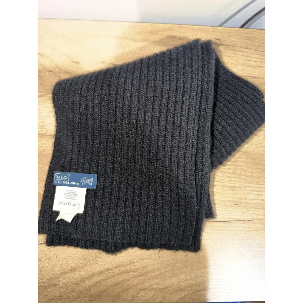 Polo Ralph Lauren Knitted Navy Black Scarf‎